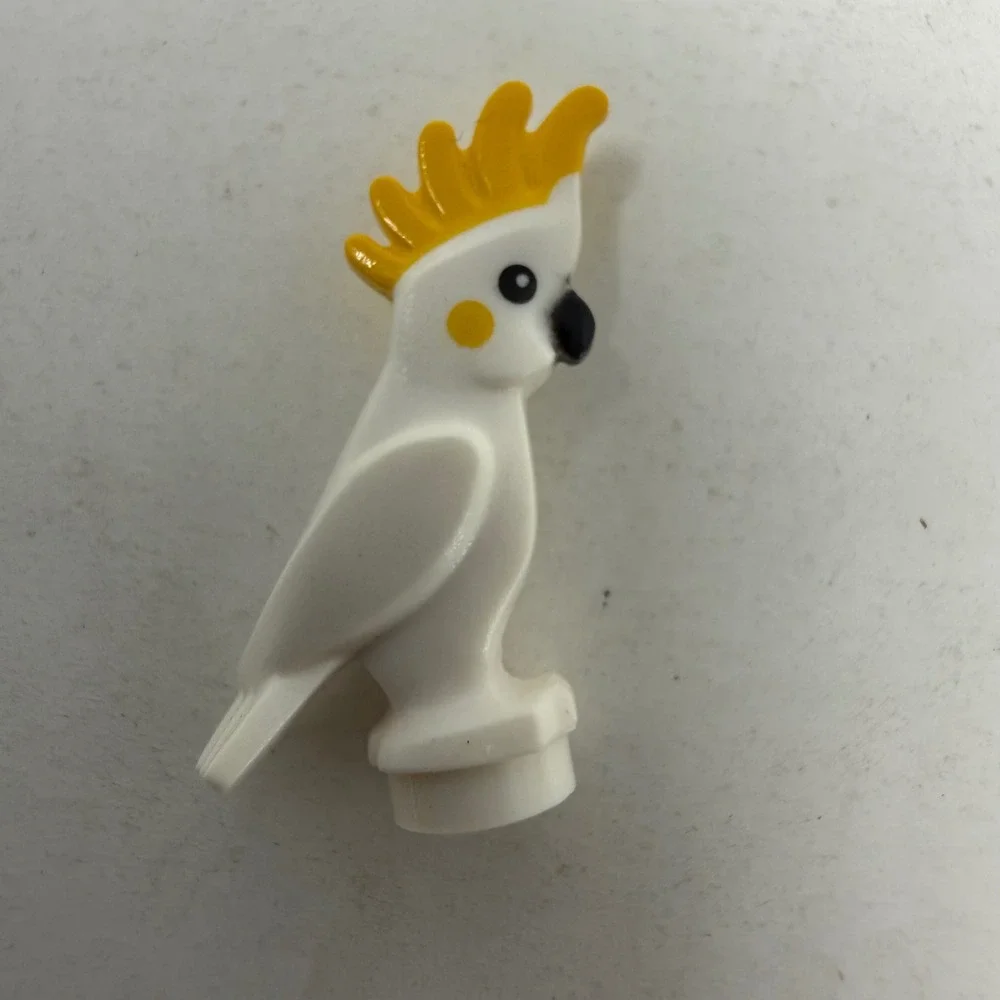 LEGO Cockatoo Bird Animal Figure White Yellow Crest 2512pb01 6447